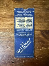 H1567 The Gateway Restaurant Rockefeller Center NYC Vintage Matchbook Cover picture