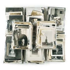 100 Vintage Snapshot Photo Lot - Original Black & White Random Mixed Collection picture