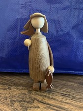 Arne Tjomsland Skarungen Carved Teak Fisherman With Leather Norway Mid Century picture