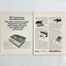 Vintage 1978 RCA SelectaVision 400 Video Cassette Recorder Magazine Print Ad picture