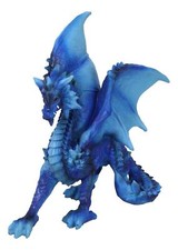 Ancient Guardian Blue Water Elemental Ice Frozen Azure Dragon Prowling Figurine picture