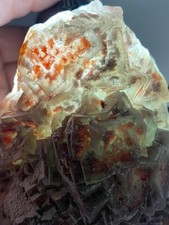 Red Phantom Cubic Fluorite cluster picture