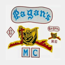 Patches Pagans Motorcycle iron on Biker Rider Vest MC Embroidered Back Jacket picture