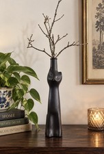 Vintage Black Cat German Riesling Wine Bottle 12' Figural Kitty Kitsch Decor picture