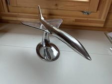 Large Polished Aluminium Concorde Model with stand 61 cms 1/100 scale Rare picture