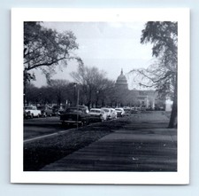 Old Vintage Square Photo WASHINGTON DC CAPITOL STREET SCENE CLASSIC CARS PIC picture
