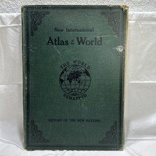 Antique 1920s World Atlas Book New International Illustrated History New Nations picture