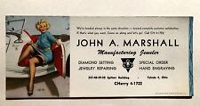 Vintage 1950's Pinup Girl Advertising Blotter by Elvgren Blond in Sports Car picture