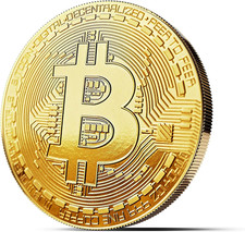 Physical Bitcoin Plated with 24-Carat Gold. a Real Collector‘S Item picture