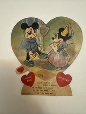 rare 1939 Disney Valentine's Day card, manufactured by the Paper Novelty Company picture