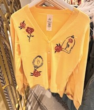 Disney Parks Belle Beauty And The Beast Cardigan Sweater L  1X 2X New HTF picture