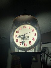 Rare Busch Bavarian Beer Lighted Rotating Spinning Clock Light Sign Vintage  picture