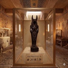 Authentic Ancient Egyptian Antiques Rare God Anubis Statue Figurine Authentic BC picture