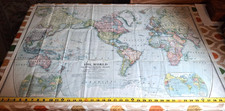 RARE antique 1922 THE WORLD map National Geographic original 42