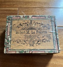 Antique Bob La Follette Exquisitos Mild Havana Cigar Box Political Memorabilia picture