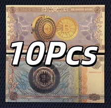 BTC 100 Bitcoin Gold Foil Bill 10pcs NEW UNC  picture