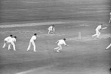 Middlesex's MJ Smith edges G Burgess down to the gulley where BA L- Old Photo picture