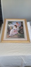 Home Interior Girl And A Lady Matted Gold Framed 29