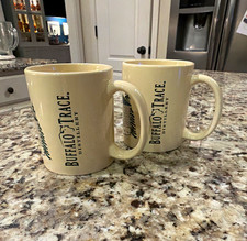Set of 2 Buffalo Trace Distillery Christmas Mugs Cream Coffee Cups Holiday New picture