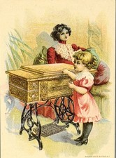 Antique Standard Rotary Shuttle Sewing Machine Trade Card Saco Maine Dealer picture