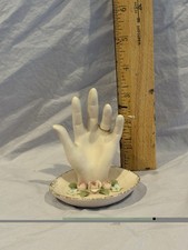 Vintage Lady’s Hand Figurine Vintage Lefton 1444 China Ring Holder. picture