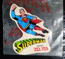 SUPERMAN Vintage 1980s Thailand SPECIAL Cartoon Comic Sticker SEALED MEGA RARE picture