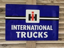 GIANT VINTAGE DOUBLE-SIDED INTERNATIONAL HARVESTER- 30 X 20 PORCELAIN SIGN picture