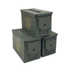 3-PACK THREE 50 CAL GRADE 1 AMMO CANS M2A1 5.56 EMPTY AMMUNITION CANS picture