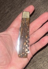 Vintage J A Henckels stag grips heavy duty hunting pocket knife Gorgeous Stag picture