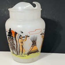 1950's Oklahoma Indians Knox Oil Acee Blue Eagle Pitcher Vintage Native Decor picture
