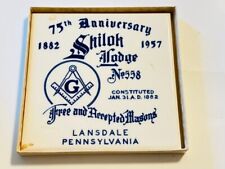 Vintage 1957 Freemason Masonic 75th Anniversary ( 1882 - 1957 ) Shiloh Lodge picture