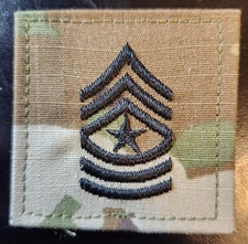 Sergeant Major (SGM) OCP Rank Patch - Hook Fastener - Army Combat Uniform (ACU) picture