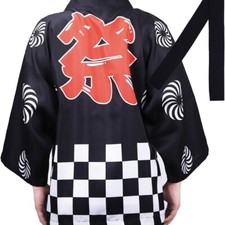 【New】Japanese Happi Coat Festival costumes Traditional costumes Black From JAPAN picture