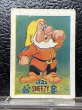 1955 Barratt Walt Disney Mickeys Sweet Cigarettes Card Sneezy Snow White picture