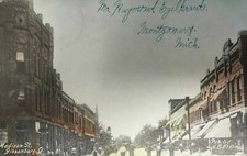 1918 Gibsonburg Ohio Postcard Madison St People Hand Tinted Street Scene picture