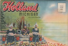 Michigan, Holland, Linen Souvenir Folder/Multi Views picture