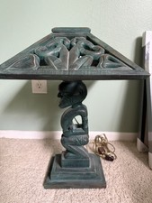 Antique Wood Tiki Lamp picture