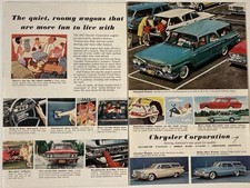 1961 Chrysler Station Wagons Two Page Print Ad Quiet Roomy picture