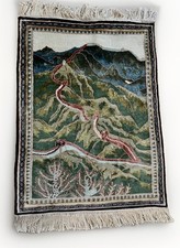 VTG Great Wall Silk Landscape Tapestry Hand-Knotted Art 20x30” Chinoiserie Asian picture