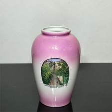 Antique c1920 Jonroth Studios Germany Lookout Mountain Incline Railway Vase picture