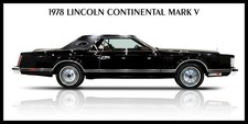 1978 Lincoln Continental Mark V in Black NEW Sign: 9x18