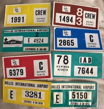RARE VINTAGE Washington Dulles International DCA (UAL) CREW Expired Parking Tags picture