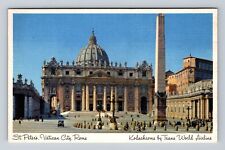 Vatican City-Rome, Exterior Views St Peter's, Antique  Vintage Postcard picture
