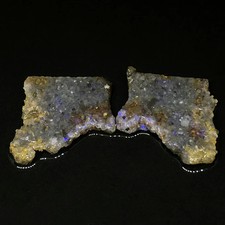 Rough Black Vernon Parish Louisiana Hidden Fire Louisiana Shaped Opal Stone Pair picture