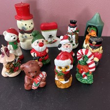 Vintage MCM 12 Holiday Wax Candles Christmas Lot picture
