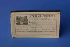 Lutheran Cemetery Paid Plot: Middle Village Long Island NY Oct 9 1894 Original  picture