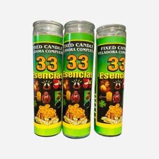 3x Set, 33 ESENCIAS VELADORA - 33 ESSENCES Fixed Candle,Buena suerte picture