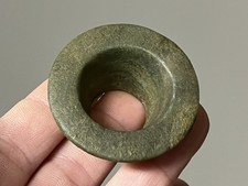 PHENOMENAL PRECOLUMBIAN JADE EAR SPOOL NATIVE CENTRAL AMERICAN T26 picture