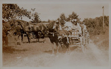 HORSES & PONY CARTS REAL PHOTO POSTCARD TAMWORTH NH NEW HAMPSHIRE 1923 RPPC picture