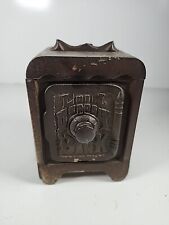 Antique Tin & Cast Iron Combination Safe Coin Deposit Bank ca 1900 UNCRACKED picture